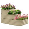 Vince 3-Tier Galvanized Raised Garden Bed, 62.25" x 43" x 32.25" Planter Box with Rubber Strip Edging, Patio Outdoor Furniture - The Pop Home - 2 of 4