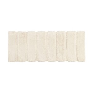 Vynxaria Extra Long Plush Bath Mat - Dual Texture Striped Design 24x58 Inches - 1 of 4