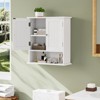 Aoibox White Bathroom Cabinet Wall Mounted Medicine Cabinet with 2 Doors Adjustable Shelves Over Toilet Storage Shelving - 2 of 4