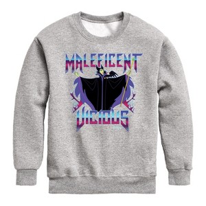Boys' - Disney Villains - Maleficent Vicious Graphic Long Sleeve Fleece Sweatshirt - 1 of 4