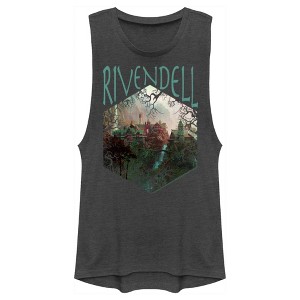 Juniors Womens Lord of the Rings Fellowship of the Ring Rivendell Hexagon Festival Muscle Tee - 1 of 4