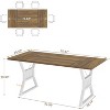Jojoka 70.8 Inch Dining Table For 4-6 Person, Kitchen Table with Heavy Duty Metal Legs, Farmhouse Dining Room Table for Kitchen, Living Room - 2 of 4