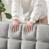 Racxily 3 in 1 Convertible Sleeper Sofa Bed, Velvet Futon Couch, Loveseat Lounge Sofas with Toss Pillows&Side Pockets, Pull Out Couches, Gray - 4 of 4