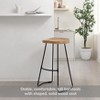 MH London Perrin  30" Saddle Seat Solid Wood and Metal Bar Stool in Natural - 3 of 4