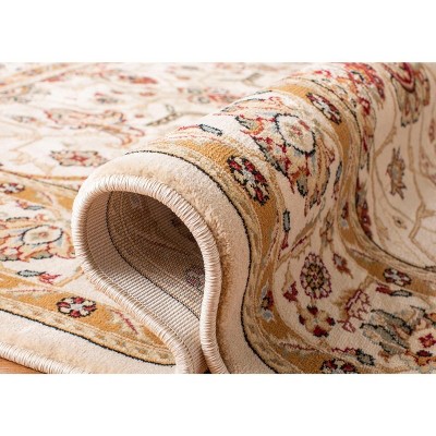 Creme Elegance Synthetic Hand-Knotted Area Rug, 5'3"x7'6"