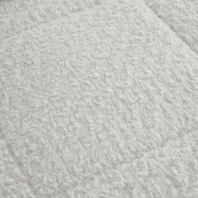 King Ivory Faux Fur Reversible Down Alternative Bedspread Set