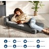 Convertible Folding Sofa Bed Sleeper Chair with Pillow, Memory Foam Floor Lounger, Portable Fold-Out Couch for Living Room, Single Size, Dark Grey - 4 of 4