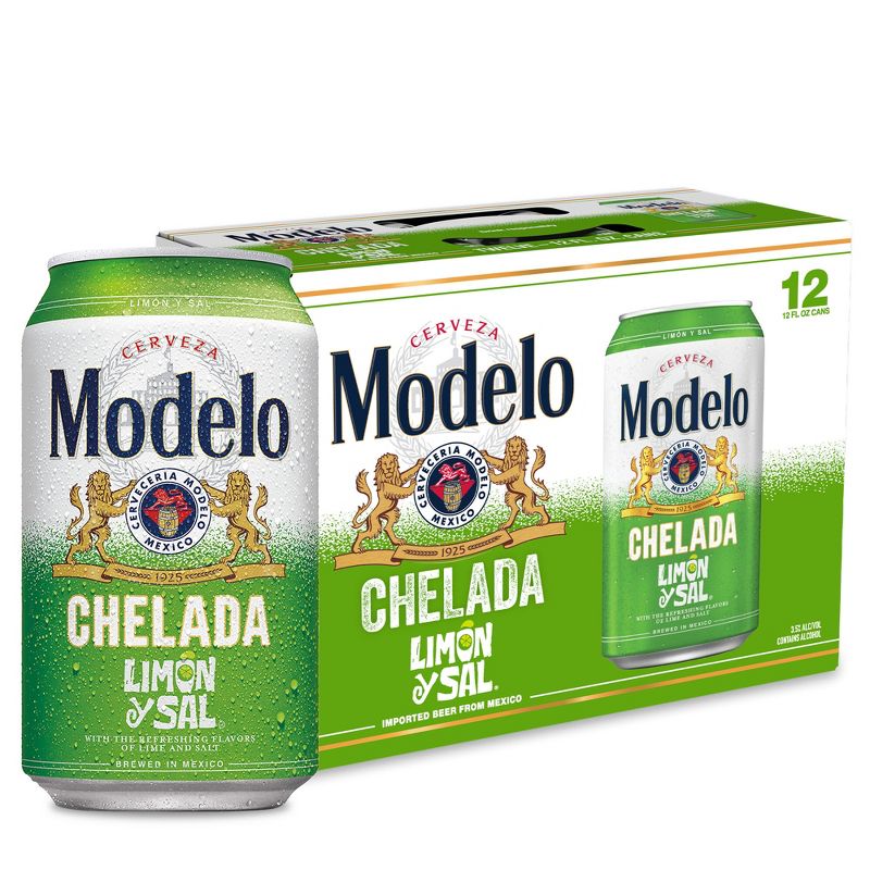 Modelo Chelada Limon y Sal Import Flavored Beer - 12pk/12 fl oz Cans, 1 of 9