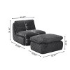 Oversized Corduroy Bean Bag Chair for Adults with Ottoman,Ergonomic Memory Foam Floor Lounger for Living Room,Bedroom or Game Room-The Pop Home - 4 of 4
