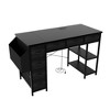 MDF & Metal Computer Desk with Power Outlet, 7 Fabric Drawers & Side Pocket - 4 of 4