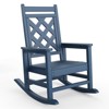 TROPOW Outdoor Rocking Chair, All Weather HDPE Plastic Patio Rocker Chair with Wide Armrests, Classic Fire Pit Chair for Porch, Deck, Lawn, Garde - 3 of 4