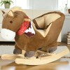 Mshliw Plush Rocking Horse Chair with Pedals, and Safety Belt, Ride-On Toy with Wooden Base for Toddlers, Birthday Gift, Christmas gift - 2 of 4