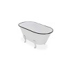 HomeRoots 9" White White And Black Metal Hand Painted Decorative Tub - 4 of 4