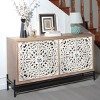 4 Door Wood Cabinet, Storage Cabinets With Metal Base Elegant Storage Sideboard, Storage Cabinet Sideboard, Storage Cabinets Wood-Cuddlewood - 2 of 4