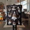 Papillon Dog Print Flannel Blanket, All-Season Soft Throw, Cozy Puppy Pattern Wrap for Christmas, Birthday, and Family Holidays - 3 of 4