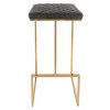 LeisureMod Quincy Quilted Leather Bar Stool with Gold Metal Sled Base, Counter Height Chair for Kitchen Island - 3 of 4