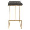 LeisureMod Quincy Leather Bar Stool with Gold Metal Frame - image 3 of 4