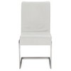 Set of 2 Toulan Modern & Contemporary White Faux Leather Upholstered Stainless Steel Dining Chairs - Baxton Studio - 2 of 4