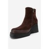 Livia - Brown Suede Leather Wedge Boot (Women) brown suede 8 Forever & Always Shoes US - 4 of 4