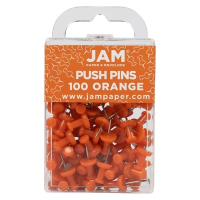 Jam Paper Push Pins, Baby Blue Pushpins, 100/Pack