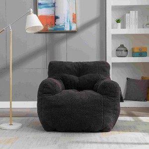 Racxily Soft Teddy Fabric Tufted Foam Bean Bag Sofa - Ergonomic Backrest Sofa with Memory Sponge,No Assembly, for Living Room/Bedroom. - 1 of 4