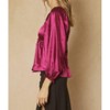 Women's Satin Bubble Sleeve Blouse - entro - 3 of 3