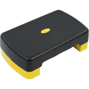Fitvids 18" Workout Aerobic Stepper Platform, Adjustable Risers, Black/Yellow - 1 of 4