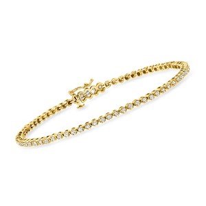 Ross-Simons 1.00 ct. t.w. Diamond Tennis Bracelet in 18kt Gold Over Sterling - 1 of 4