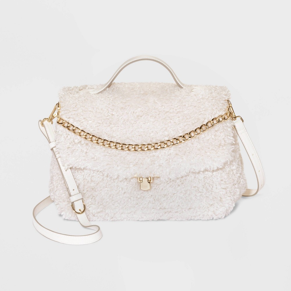 Quilted Top Handle Satchel Handbag - A New Day Ivory