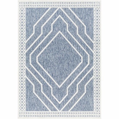 Mark & Day Cheney 6'7"x9' Rectangle Woven Indoor & Outdoor Area Rugs Denim: Geometric, Stain-Resistant, Modern Decor