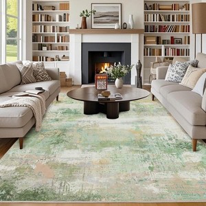 Washable Area Rugs 5'x7' Non-Slip Modern Abstract Soft for Living Room Entryway Bedroom Nursery, Print Pattern Home Decor Aesthetic - 1 of 4