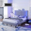 AMERLIFE Button Tufted Platform Bed Frame with LED Lights and Charging Station - 3 of 3