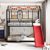 PAGED Metal Housebed Bunk Bed Loft Bed, Twin over Twin Bed Frame with Slide, Ladder and Guardrail for Kids, Teens - 2 of 4