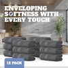Wealuxe Premium Hand Towels for Bathroom - 12 Pack Cotton Hand Towel Bulk for Gym, Kitchen and Spa, Terry Salon Towels - 16x27" - 3 of 4