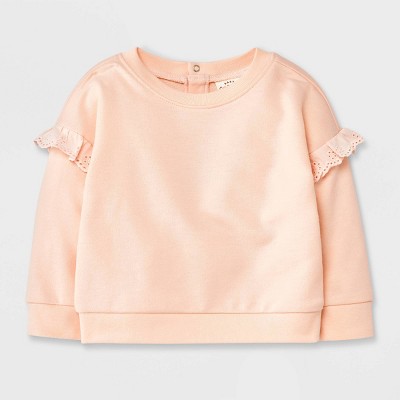 Image of Baby Girls' Solid Sweatshirt - Cat & Jack™ Pink 0-3M