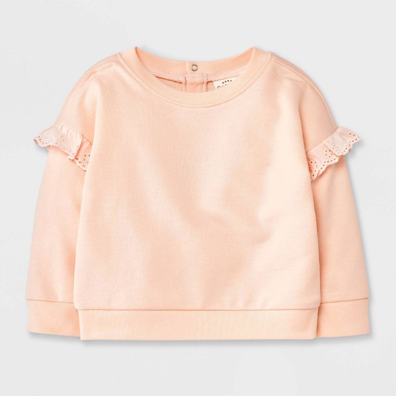 Baby Girls' Solid Sweatshirt - Cat & Jack™ Pink, 1 of 6