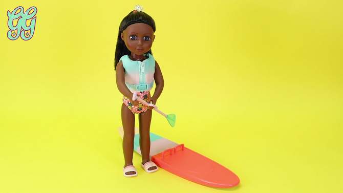 Glitter Girls Malu Poseable 14&#34; Paddle Board Doll, 2 of 10, play video