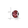 Black Bow Jewelry Pink/Brown, Glitter Overlay Glass & Sterling Silver Bead Charm, 15mm - 3 of 4