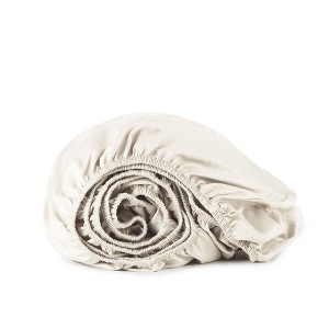 Whisper Organics Organic Cotton 300 Thread Count Sateen Fitted Sheet – Deep Pocket, Soft & Breathable - 1 of 4