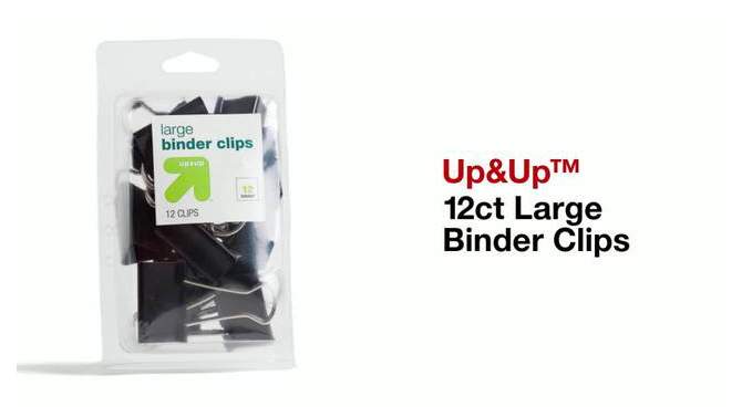 12ct Large Binder Clips - up &#38; up&#8482;, 2 of 7, play video