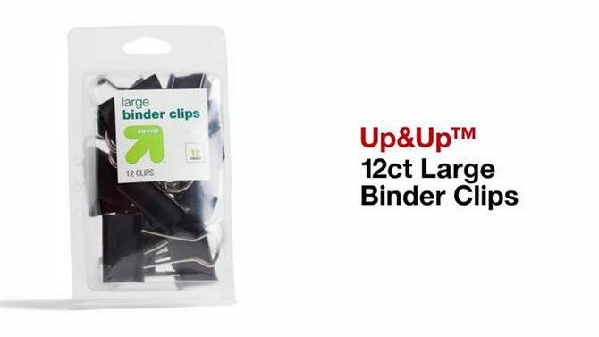 12ct Large Binder Clips - up &#38; up&#8482;, 2 of 7, play video