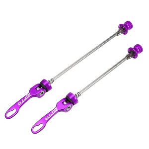 Unique Bargains Bicycle Quick Release Axles Skewers Lever Front Rear 5.91" 7.28" Purple 2 Pcs - 1 of 4