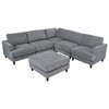 NicBex Couches for Living Room Modular Sectional Corner Sofa Bed L-Shaped Spacious Space Sofa with Movable Ottoman, Gray - 4 of 4