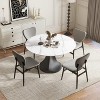POVISON Contemporary Leather Dining Chairs Set of 2, Gray Side Chairs, Fully Assembled - 2 of 4