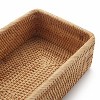 Aoibox Natural Rattan Fruit Storage Baskets, Rectangular Woven Wicker Box Set of 3 for Keys, Remotes, Stackable Home Decor - 4 of 4