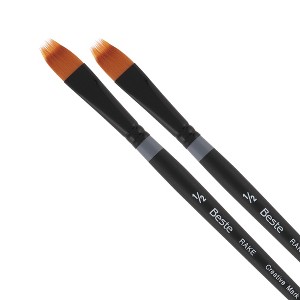 Creative Mark Beste Golden Taklon Rake 1/2" - 2 Pack Artist Brush, Professional Watercolor Brushes, For Acrylic Painting, Short Handle, Sharp Edges, - 1 of 4