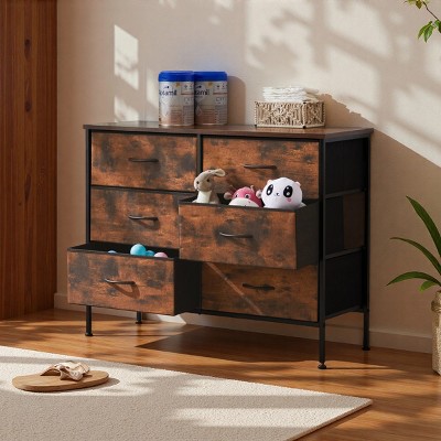 DSVIMOY Dressers, Tall Dresser with Wood Top, Storage Tower for Bedroom Entryway Hallway, Brown, 13.8"*30"*38.2"