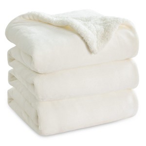 Bedsure Faux Wool Blanket–Solid Color Throw, Ultra Soft and Warm Reversible Blanket for Bed or Couch - 1 of 4