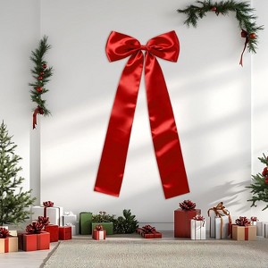 1pcs Christmas Tree Topper Bow 23.62 x 62.99 Classic Gold Ribbon Bow for Xmas Tree Decor Fireplace,Staircase,Holiday Party & Wedding Decorations - 1 of 4