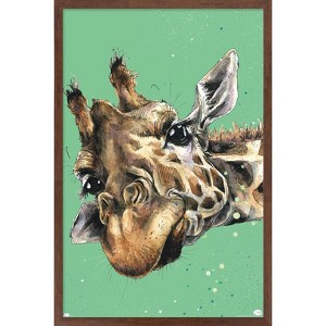 Trends International Snowtap - Giraffe Photobomb Framed Wall Poster Prints - 1 of 4